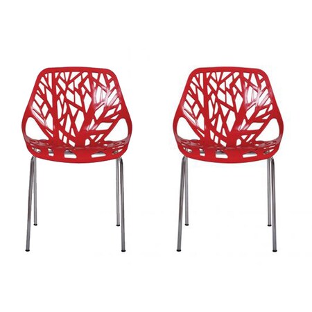 Rainbow Outdoor Limo Set of 4 Stackable Armchair-Red RBO-LIMO-RED-C-SET4